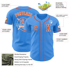 Load image into Gallery viewer, Custom Electric Blue Orange-White Authentic Baseball Jersey
