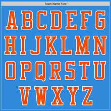 Load image into Gallery viewer, Custom Electric Blue Orange-White Authentic Baseball Jersey
