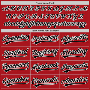 Custom Red Pinstripe Black-White Authentic Fade Fashion Baseball Jersey
