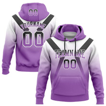Load image into Gallery viewer, Custom Stitched White Black-Medium Purple Fade Fashion Arrow Sports Pullover Sweatshirt Hoodie

