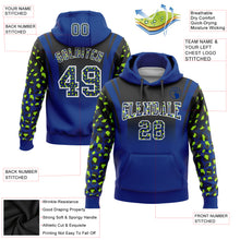 Load image into Gallery viewer, Custom Stitched Black Royal-Neon Green Fade Fashion Leopard Print Sports Pullover Sweatshirt Hoodie
