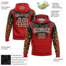 Load image into Gallery viewer, Custom Stitched Black Red-Neon Green Fade Fashion Leopard Print Sports Pullover Sweatshirt Hoodie
