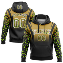 Load image into Gallery viewer, Custom Stitched Old Gold Black-White Fade Fashion Leopard Print Sports Pullover Sweatshirt Hoodie
