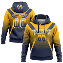 Load image into Gallery viewer, Custom Stitched Gold Navy-White Fade Fashion Arrow Sports Pullover Sweatshirt Hoodie
