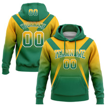 Load image into Gallery viewer, Custom Stitched Gold Kelly Green-White Fade Fashion Arrow Sports Pullover Sweatshirt Hoodie

