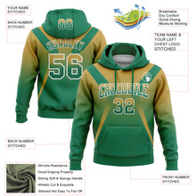 Load image into Gallery viewer, Custom Stitched Old Gold Kelly Green-White Fade Fashion Arrow Sports Pullover Sweatshirt Hoodie
