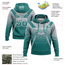 Load image into Gallery viewer, Custom Stitched Gray Teal-White Fade Fashion Arrow Sports Pullover Sweatshirt Hoodie
