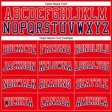 Load image into Gallery viewer, Custom Stitched Fire Red Navy-White Fade Fashion Arrow Sports Pullover Sweatshirt Hoodie
