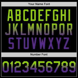 Custom Black Neon Green-Purple Authentic Fade Fashion Baseball Jersey