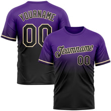 Load image into Gallery viewer, Custom Purple Black-Cream Fade Fashion Performance T-Shirt
