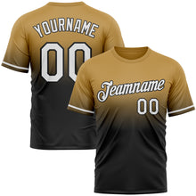 Load image into Gallery viewer, Custom Old Gold White-Black Fade Fashion Performance T-Shirt
