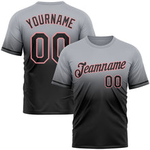 Load image into Gallery viewer, Custom Gray Black-Medium Pink Fade Fashion Performance T-Shirt
