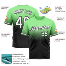 Load image into Gallery viewer, Custom Pea Green White-Black Fade Fashion Performance T-Shirt
