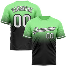 Load image into Gallery viewer, Custom Pea Green White-Black Fade Fashion Performance T-Shirt
