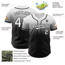 Load image into Gallery viewer, Custom White Black Authentic Fade Fashion Baseball Jersey
