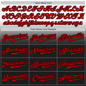 Custom White Red-Black Authentic Fade Fashion Baseball Jersey