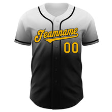 Load image into Gallery viewer, Custom White Gold-Black Authentic Fade Fashion Baseball Jersey
