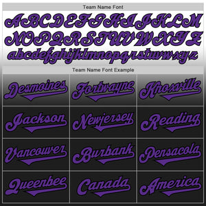 Custom White Purple-Black Authentic Fade Fashion Baseball Jersey