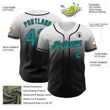 Load image into Gallery viewer, Custom White Teal-Black Authentic Fade Fashion Baseball Jersey
