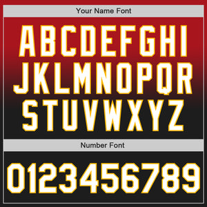 Custom Red Black-Gold Authentic Fade Fashion Baseball Jersey
