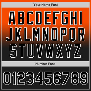 Custom Orange Black-White Authentic Fade Fashion Baseball Jersey