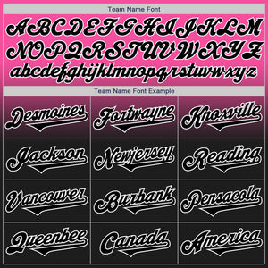 Custom Pink Black-White Authentic Fade Fashion Baseball Jersey