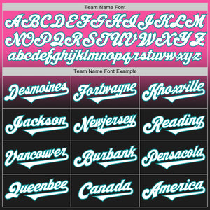 Custom Pink Black-Teal Authentic Fade Fashion Baseball Jersey