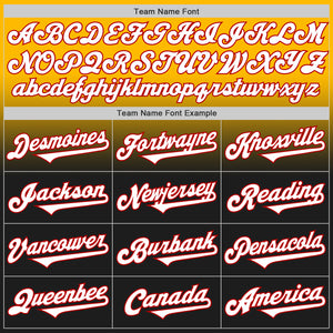 Custom Gold Black-Red Authentic Fade Fashion Baseball Jersey