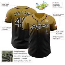 Load image into Gallery viewer, Custom Old Gold Black-White Authentic Fade Fashion Baseball Jersey
