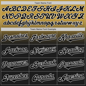 Custom Old Gold Black-White Authentic Fade Fashion Baseball Jersey