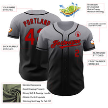 Load image into Gallery viewer, Custom Gray Red-Black Authentic Fade Fashion Baseball Jersey
