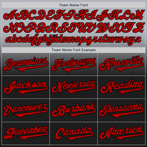 Custom Gray Red-Black Authentic Fade Fashion Baseball Jersey