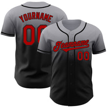 Load image into Gallery viewer, Custom Gray Red-Black Authentic Fade Fashion Baseball Jersey
