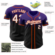 Load image into Gallery viewer, Custom Purple Black-Orange Authentic Fade Fashion Baseball Jersey
