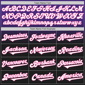 Custom Purple Black-Pink Authentic Fade Fashion Baseball Jersey