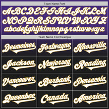 Load image into Gallery viewer, Custom Purple Black-Old Gold Authentic Fade Fashion Baseball Jersey
