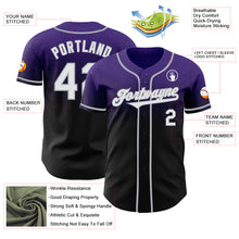 Load image into Gallery viewer, Custom Purple Black-Gray Authentic Fade Fashion Baseball Jersey
