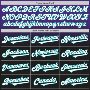 Custom Purple Black-Teal Authentic Fade Fashion Baseball Jersey
