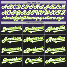 Load image into Gallery viewer, Custom Purple Black-Neon Green Authentic Fade Fashion Baseball Jersey

