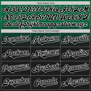 Custom Kelly Green Black-White Authentic Fade Fashion Baseball Jersey