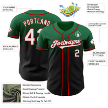 Load image into Gallery viewer, Custom Kelly Green Black-Red Authentic Fade Fashion Baseball Jersey
