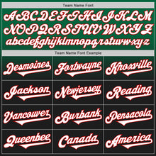 Load image into Gallery viewer, Custom Kelly Green Black-Red Authentic Fade Fashion Baseball Jersey
