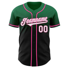 Load image into Gallery viewer, Custom Kelly Green Black-Pink Authentic Fade Fashion Baseball Jersey
