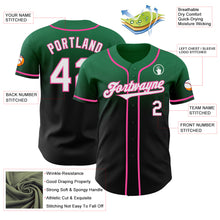 Load image into Gallery viewer, Custom Kelly Green Black-Pink Authentic Fade Fashion Baseball Jersey
