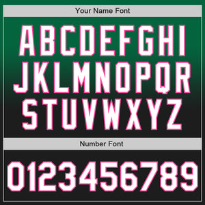 Custom Kelly Green Black-Pink Authentic Fade Fashion Baseball Jersey