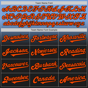 Custom Light Blue Orange-Black Authentic Fade Fashion Baseball Jersey