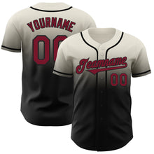 Load image into Gallery viewer, Custom Cream Crimson-Black Authentic Fade Fashion Baseball Jersey
