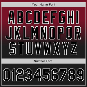Custom Crimson Black-White Authentic Fade Fashion Baseball Jersey