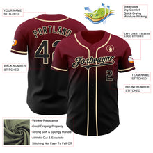 Load image into Gallery viewer, Custom Crimson Black-Cream Authentic Fade Fashion Baseball Jersey
