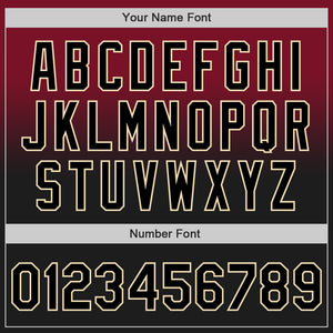 Custom Crimson Black-Cream Authentic Fade Fashion Baseball Jersey